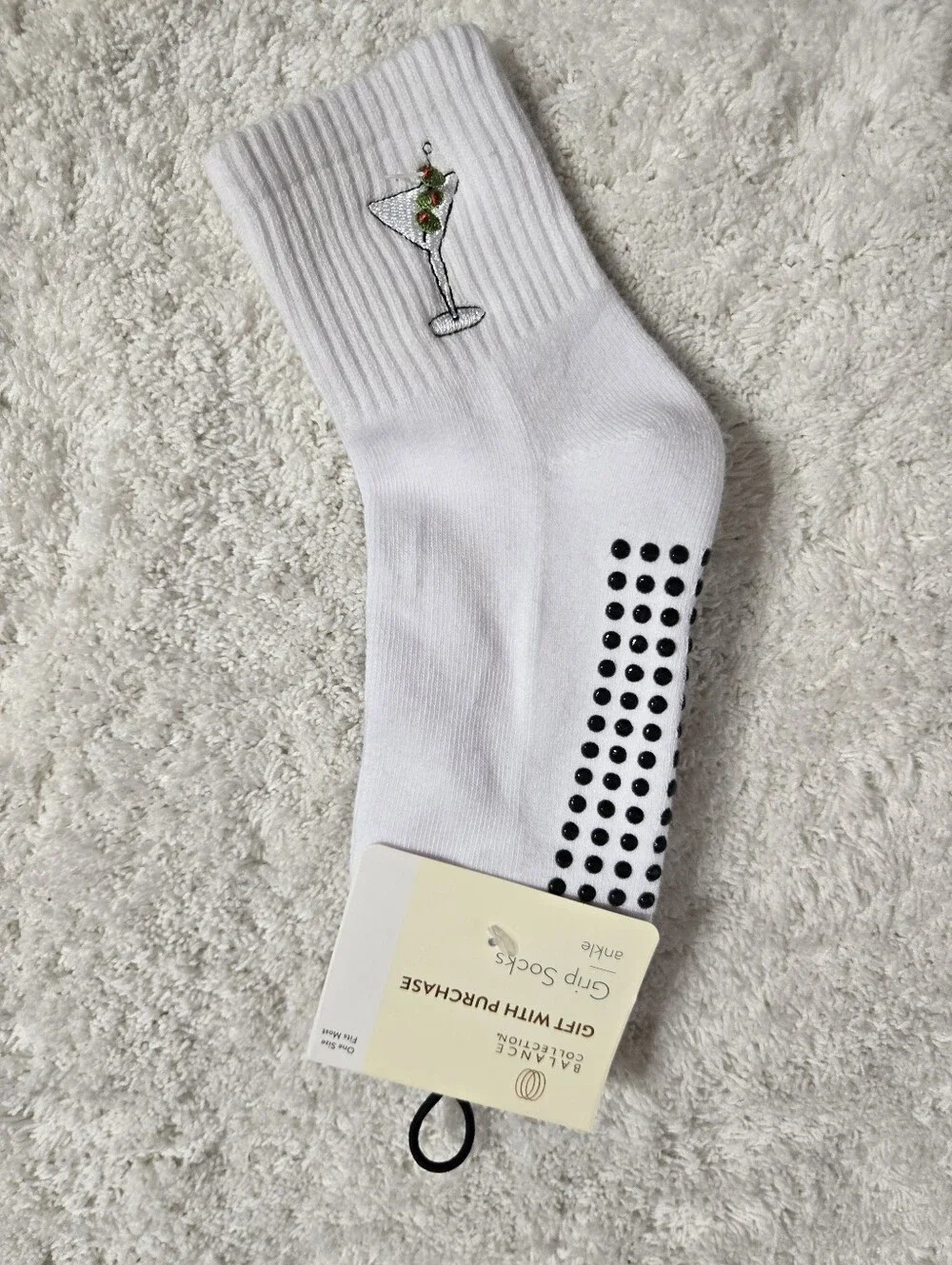 Balance Collection Grip Ankle Martini Socks NWT